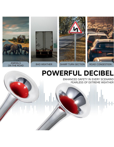 Bocina de Coche FARBIN 12V Doble Cromada 130dB