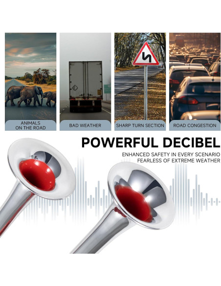 Bocina de Coche FARBIN 12V Doble Cromada 130dB