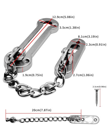 Cerradura de cadena de acero inoxidable Miayaya 190 mm