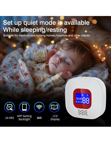 Pager Inalámbrico eMylo para Cuidadores con 2 Botones de Emergencia