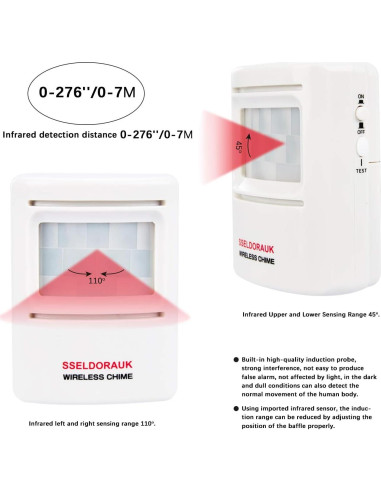 Timbre Inalámbrico S SELDORAUK con Sensor de Movimiento 300m