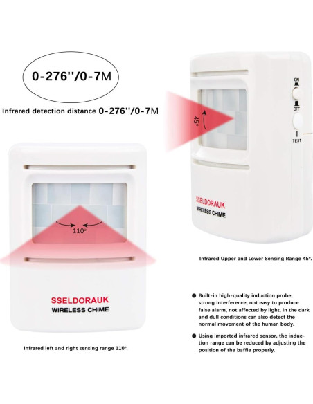 Timbre Inalámbrico S SELDORAUK con Sensor de Movimiento 300m