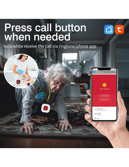 Pager Inalámbrico eMylo para Cuidadores con 2 Botones de Emergencia