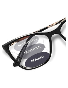 Gafas de lectura multifocales progresivas Unisex 2.0x con patillas de metal