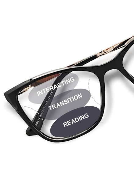 Gafas de lectura multifocales progresivas Unisex 2.0x con patillas de metal