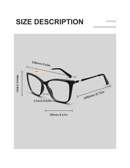 Gafas de lectura multifocales progresivas Unisex 2.0x con patillas de metal