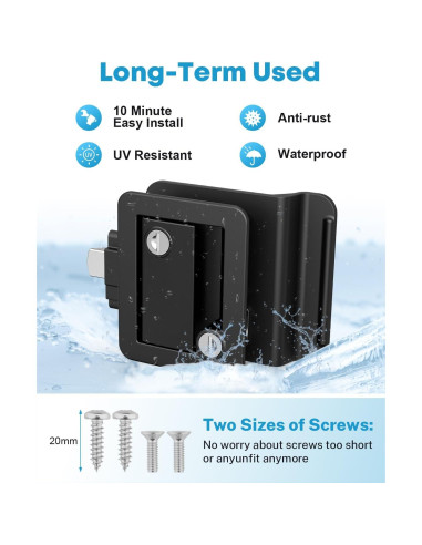 Cerradura de Puerta de RV Kohree con Pestillo de Paleta Negro