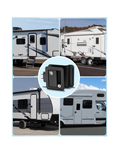 Cerradura de Puerta de RV Kohree con Pestillo de Paleta Negro