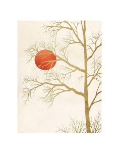 Póster de Arte Fino Sayaka Miko Atardecer Rojo 30x22 cm