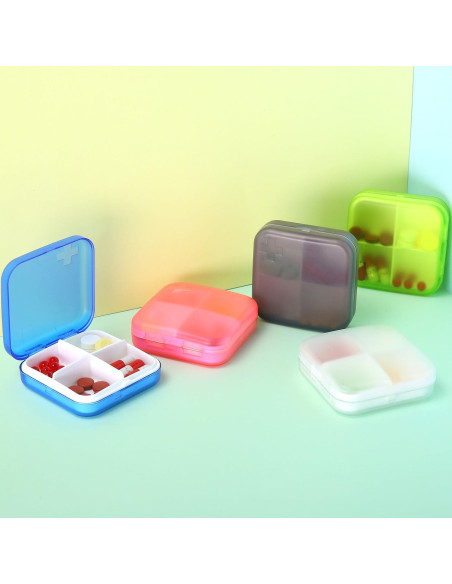 Organizador de Pastillas Portátil ZDQZC 4 Compartimentos Azul