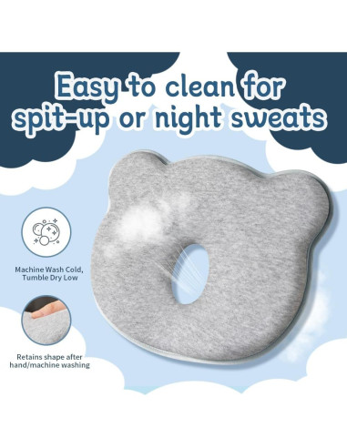 Almohada de Soporte para Cabeza Bebé Cococu - Espuma Memoria 100% Algodón