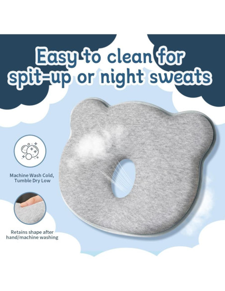 Almohada de Soporte para Cabeza Bebé Cococu - Espuma Memoria 100% Algodón