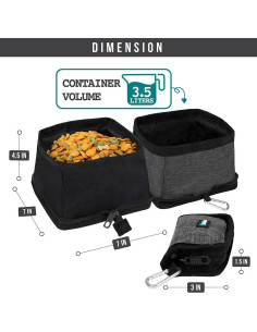 Cuencos Plegables para Perros PetAmi 2 Pack - Negro 2