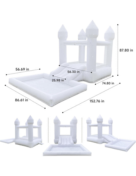 Castillo Inflable Vancen 387.5x220x223.1cm para Niños