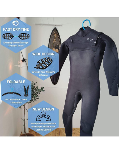 Colgador de Traje de Neopreno Hang 11 - Secado Rápido y Plegable