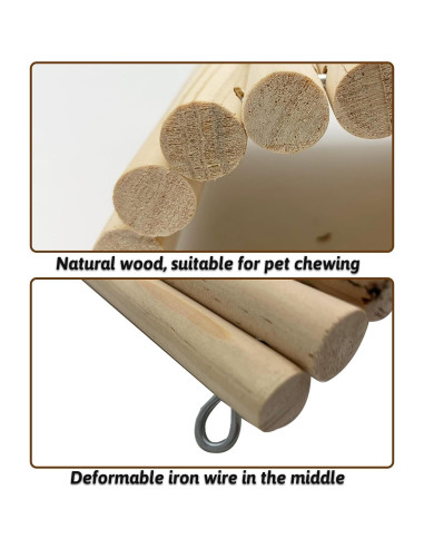 Puente de Madera Flexible Hamiledyi 29 x 15 cm para Reptiles