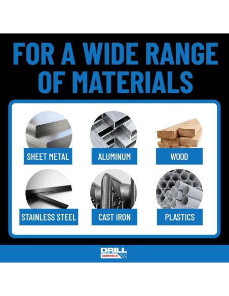 Brocas Jobber HSS 3 Piezas Drill America 3.2-6.4mm Punta Dividida