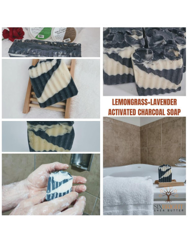 Jabón Artesanal Sixbright 113g - Carbón Activado y Lavanda
