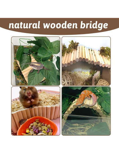 Puente de Madera Flexible Hamiledyi 29 x 15 cm para Reptiles