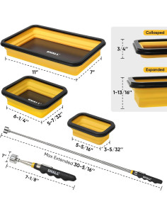 Juego de Bandejas Magnéticas Plegables SHALL 3 Piezas 28x18cm 2