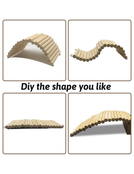 Puente de Madera Flexible Hamiledyi 29 x 15 cm para Reptiles