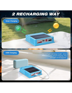 Linterna Camping Solar TANSOREN LED Portátil 199g Recargable 2