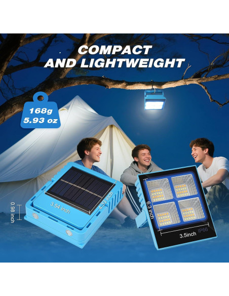 Linterna Camping Solar TANSOREN LED Portátil 199g Recargable