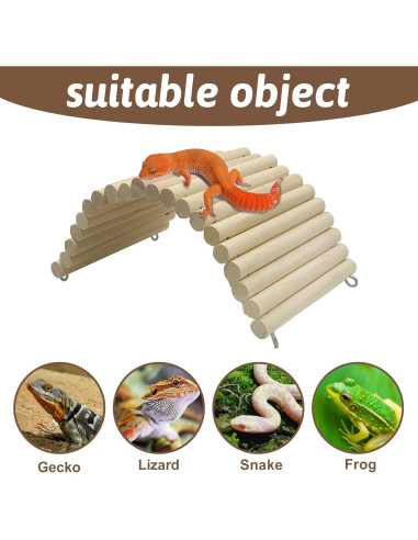 Puente de Madera Flexible Hamiledyi 29 x 15 cm para Reptiles