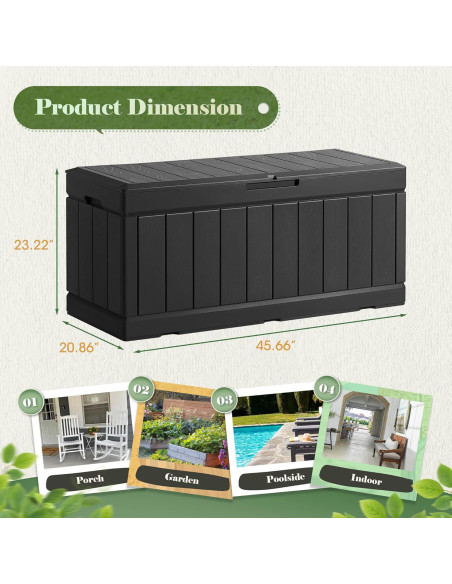 Caja de Almacenamiento Exterior Homall 321.76L Resina Impermeable