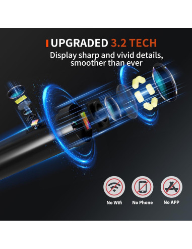 Cámara de Borescopio NIDAGE 1920P HD IP67 3.5m Doble Lente