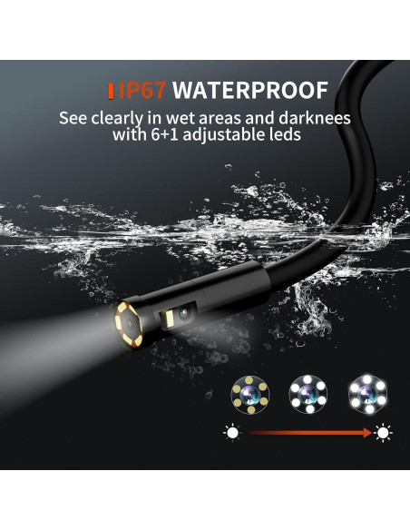 Cámara de Borescopio NIDAGE 1920P HD IP67 3.5m Doble Lente