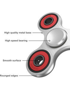 Spinner Antiestrés ATESSON Metal Z-Plata 7.29cm EDC TDAH 2