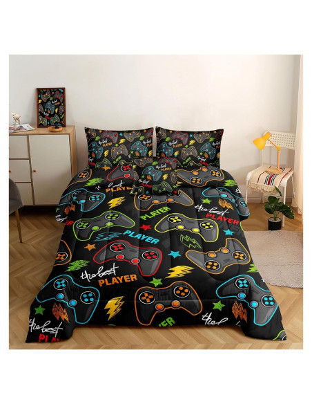 Juego de Ropa de Cama Individual ROWADALO 5 Piezas Gamer 3D