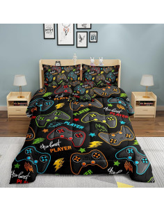 Juego de Ropa de Cama Individual ROWADALO 5 Piezas Gamer 3D 2