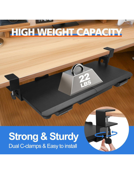 Bandeja de Teclado Deslizante OUKMIC 68.6x30.5cm Negro