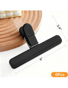 Pinzas para Alimentos EWOID - Paquete de 6 Clips Grandes 15.24 cm 2