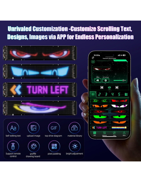 Luz LED Ojos del Diablo MH 2PCS 34.8x10.2cm Programable