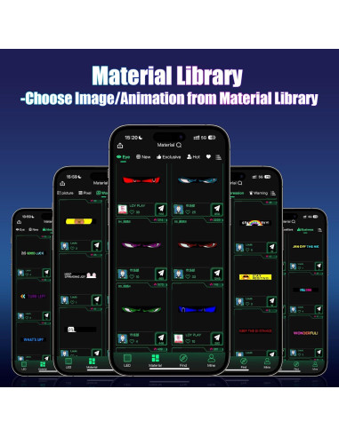 Luz LED Ojos del Diablo MH 2PCS 34.8x10.2cm Programable