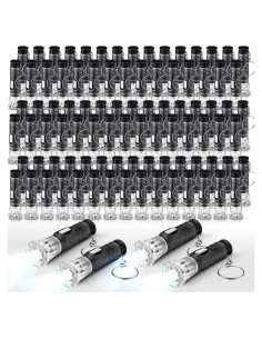 Juego de 150 Mini Linternas Llavero Jexine LED Negro