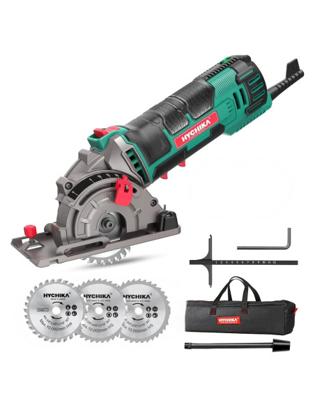 Sierra Circular Compacta HYCHIKA 85mm 4500RPM 4A para Madera y Plástico