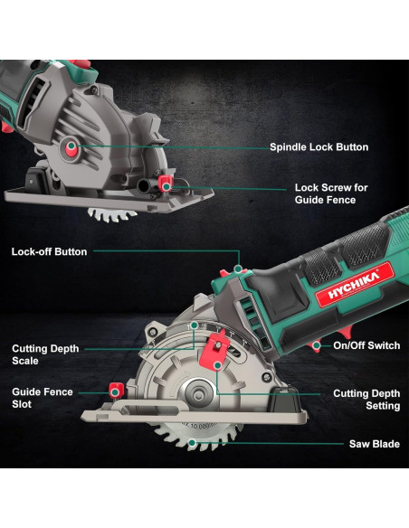 Sierra Circular Compacta HYCHIKA 85mm 4500RPM 4A para Madera y Plástico