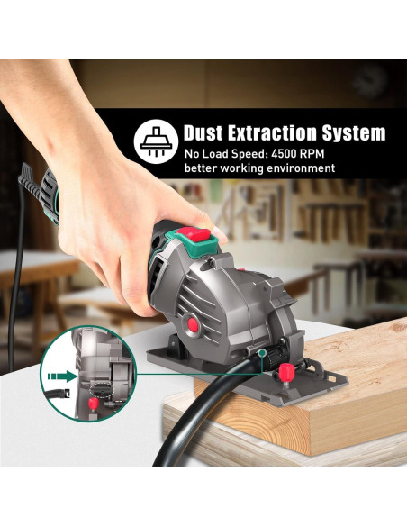 Sierra Circular Compacta HYCHIKA 85mm 4500RPM 4A para Madera y Plástico