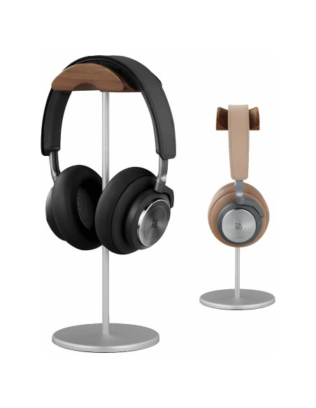 Soporte para Auriculares SELLWELL de Aluminio y Madera Plata