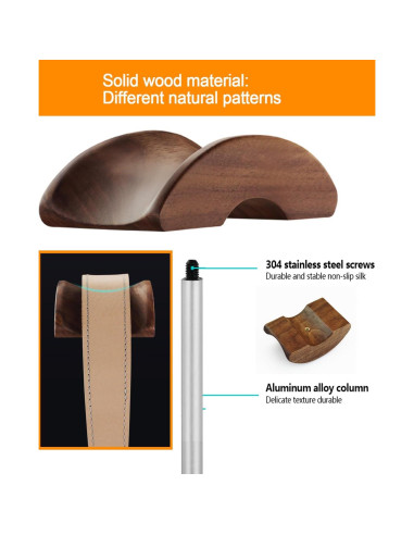 Soporte para Auriculares SELLWELL de Aluminio y Madera Plata