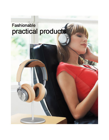 Soporte para Auriculares SELLWELL de Aluminio y Madera Plata