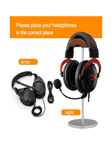 Soporte para Auriculares SELLWELL de Aluminio y Madera Plata