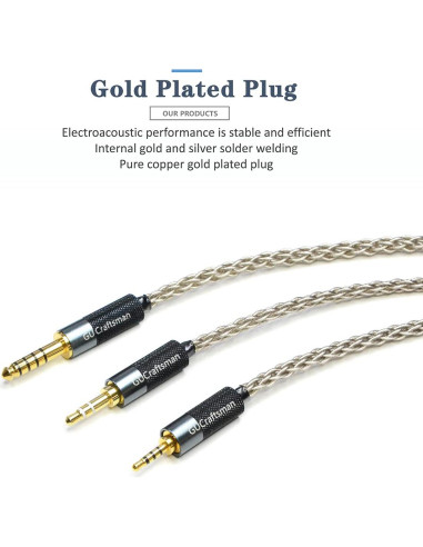 Adaptador de Auriculares GUCraftsman 3.5mm a 4.4mm Balanceado