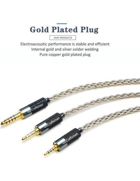 Adaptador de Auriculares GUCraftsman 3.5mm a 4.4mm Balanceado