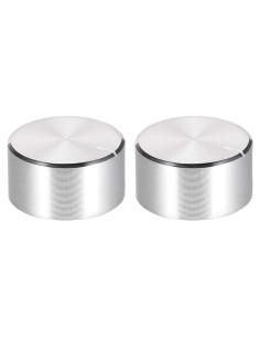 Perilla de Potenciómetro uxcell 25mm Aluminio Plata 2 Pcs