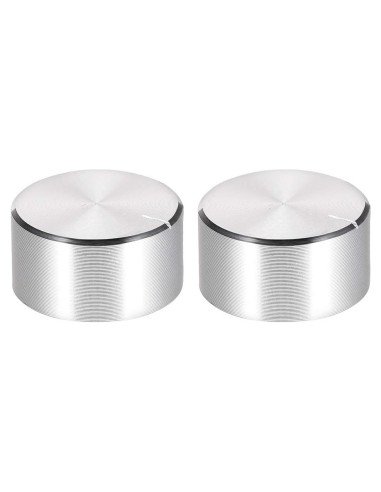 Perilla de Potenciómetro uxcell 25mm Aluminio Plata 2 Pcs